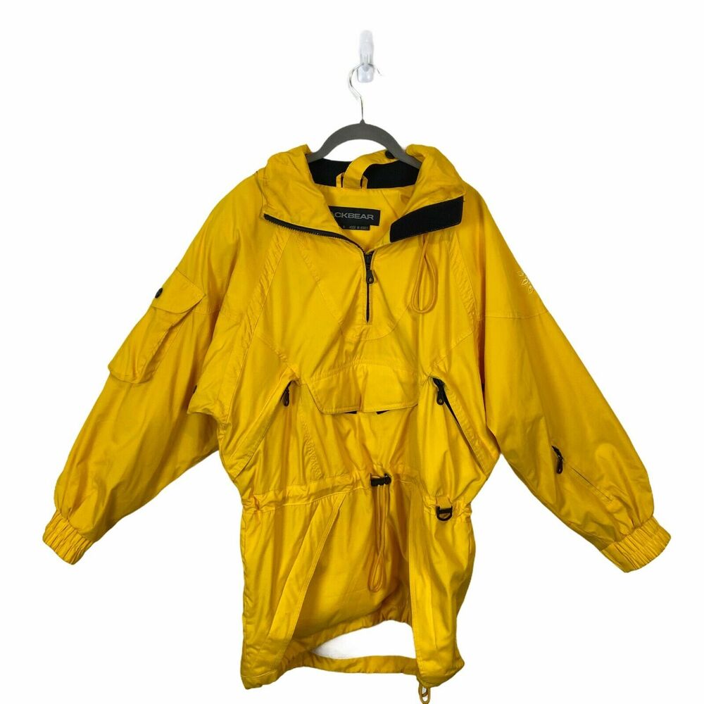 Snowboard Ski Windbreaker Jacket Vintage Blackbear Yellow Size 6 Retro Bold